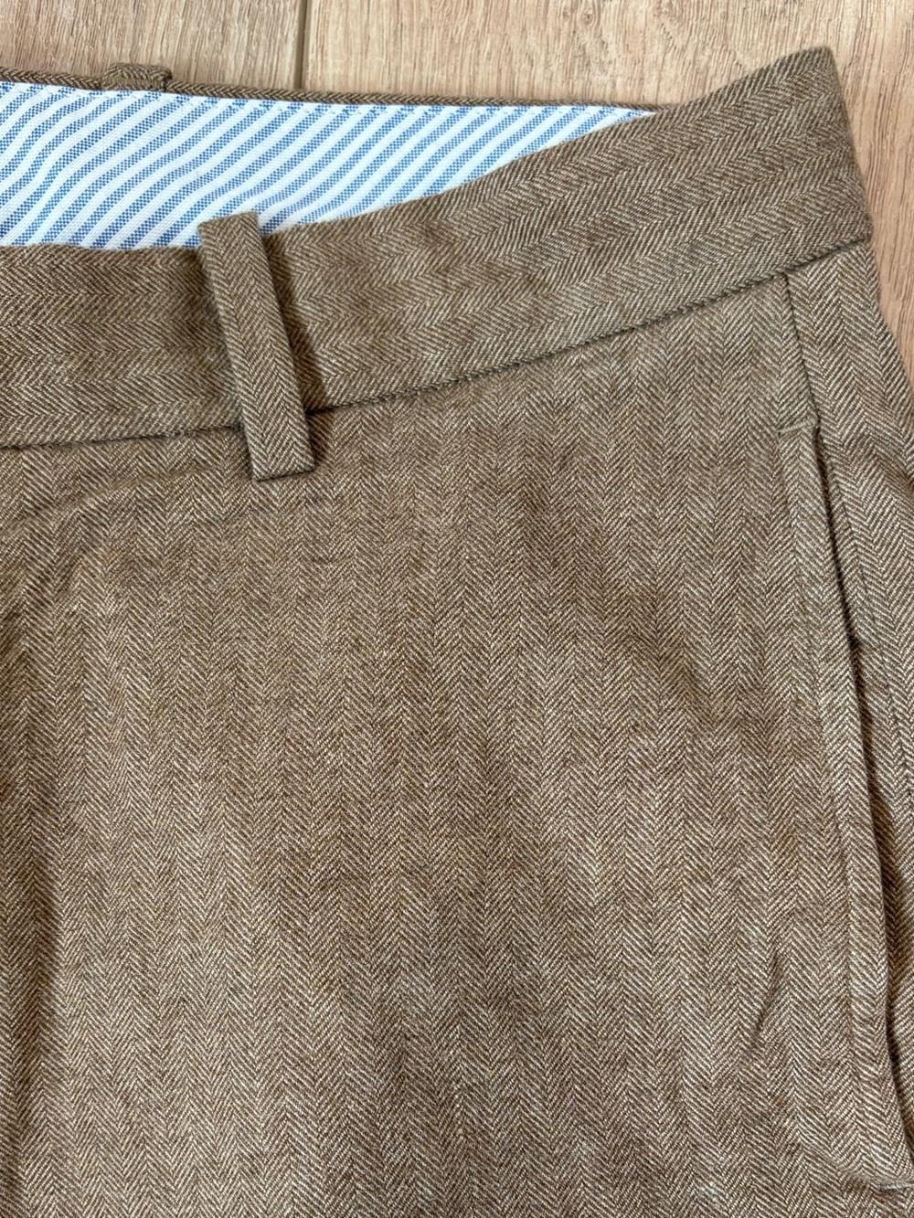 Brooks Brothers Regular Fit Herringbone Chino Pants Brown Taupe 32x32 - Picture 2 of 5